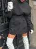 Otoño/Invierno 2026 Abrigo Corto de Lana Cruzado Europeo de Doble Botonadura Cintura Ceñida con Cinturón Abrigo de Lana con Temperamento
