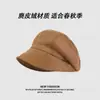 Boina Preta 2026 Novo Estilo Primavera, Outono e Inverno Quente Circunferência da Cabeça Grande Gorro Slouchy Que Faz o Rosto Parecer Menor, Chapéu de Pescador para Mulheres