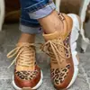 Cross2026 Primavera Novo Mocassim Casual Estampado de Leopardo Feminino Plano com Cadarço Comércio Exterior Tamanho Grande Sapatos Casuais Esportivos Tamanho 43