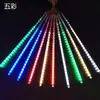 Cadena de Luces LED Lluvia de Meteoros Transfronteriza Impermeable para Exteriores Iluminación de Proyecto para Calles Navideñas Decoración Colgante para Árboles Luces de Agua Corriente