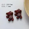 Colgante de Oso Simple de Aleación con Incrustaciones de Circonita y Perla para Pulsera, Collar, Accesorios de Joyería DIY