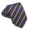 23 novas gravatas jacquard listradas de poliéster de 8CM atacado gravata masculina de negócios de 7cm formal casual vermelho preto azul