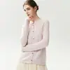 Cárdigan de Terciopelo Cachemir Bai Cai, Nueva Colección de Otoño, Suéter de Cuello Redondo, Top de Punto para Mujer, Versátil y Casual, Diseño de Punto Trenzado a Juego