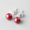 Pendientes de cinabrio al por mayor, aretes de arena morada de mineral crudo para mujer, plata 925, joyería popular, aretes simples retro rojos