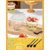 Caja de Tiramisú Caja para Pastel Mousse Empaque Desechable para Postre Cuadrado de Crema Transparente Frasco Pequeño para Llevar