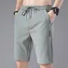 Shorts de Seda de Gelo masculino verão 2022 estilo coreano solto costura elástica etiquetagem shorts de praia