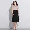 Falda Popular de Estilo Transfronterizo Ajustada al Cuerpo, Falda Midi de Cintura Alta Adelgazante Línea A, Falda Casual de Moda para el Trabajo para Mujer