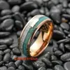 Enfoque de Moda: Anillos Únicos que Entrelazan Acero Inoxidable y Elementos Coloridos, Oro Rosa Verde + Plata Seda Punta de Flecha