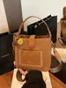 Bolso Retro para Mujer 2024 Nuevo Otoño e Invierno Nicho Hombro Único Cruzado Cubo Gran Capacidad Pu Tote Bolso de Mujer