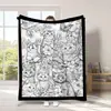 Manta Amazon Engrossada Graffiti de Gato Pintado à Mão Estilo Europeu e Americano Capa de Sofá para Casa Flanela Estampada Mais Vendido