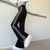 Calças pantalona de outono para meninas, calças boca de sino infantis de tamanho médio, calças compridas casuais, calças de moletom esportivas para estudantes, calças de outono para emagrecer