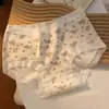 Jardim Pequeno Floral ~ 7A Estilo Japonês Roupa Íntima Floral Fofa Feminina Algodão Puro Virilha Antibacteriana Categoria a de Calcinhas Femininas