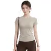 Roupa de Yoga Manga Curta Feminina 2026 Verão Nova Roupas de Treino Fitness Pilates Roupas de Yoga Conjunto Manga Curta de Yoga para Mulheres