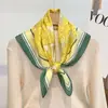 Pañuelo de seda pequeño con estampado de verano y otoño para mujer, pequeño, largo, de alta gama, estilo francés, cuadrado, para atar y atar.