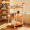 Mesa de centro móvil con ruedas color crema para dormitorio, sala de estar, sofá, apartamento pequeño, mesita de noche, estante, venta al por mayor