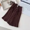 Cubiertas de calcetín de punto gruesas, cálidas, estilo coreano para otoño e invierno para mujer, con un diseño único de cordón, un estilo retro universitario y un efecto adelgazante en las pantorrillas, creando un look de calcetín largo y con volantes
