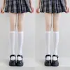 Calcetines Negros para Mujer, Calcetines de Media Pantorrilla para Primavera y Otoño, Calcetines Largos de Terciopelo, Calcetines JK Largos Hasta la Rodilla, Antideslizantes, de Compresión, Estilo Dulce Japonés
