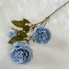 Flor de Seda de Peonía Simulada de 3 Cabezas Estilo Europeo Boda Decoración del Hogar Flor Falsa Arreglo para Arco de Boda Flor de Peonía Simulada