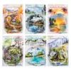 Adesivos de Dia Lindo: Série Cenários Distantes - Material para Diário Tema Cenários de Viagem, 30 Folhas, 6 Designs