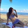 Nuevo Elegante Conjunto de Tres Piezas sin Tirantes 2026 con Falda Cruzada, Adelgazante y Favorecedor para la Figura, Bikini de Dos Piezas para Vacaciones, Traje de Baño Sexy para Mujer
