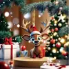 Set de Colgantes Decorativos Navideños Planos de Acrílico Populares Transfronterizos de Ciervo de Dibujos Animados 2D