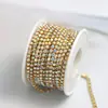 Rollo Completo de 9m Cadena de Strass Blanca de Colores sobre Base Plateada de 3mm para Fundas de Teléfono DIY, Bolsos, Etc.