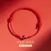 Pulseira de Cinábrio Natural, Pulseira de Areia Dourada Roxa, Tornozeleira, Pulseira de Fio Vermelho com Contas de Feijão Vermelho, Pulseira de Fio Vermelho Feita à Mão para o Ano de Nascimento