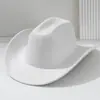 Sombrero Vaquero Occidental de Fieltro Suave para Hombre y Mujer Sombrero Casual de Ala Ligera Simple Sombrero Jazz Estilo Europeo y Americano