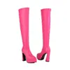 Botas Gruesas Nuevo Tacón Alto 40 Botas de Comercio Exterior Botas de Jinete 2022 Botas Largas Hasta la Rodilla Baile de Tubo de Acero Botas de Mujer 43 Piernas Bonitas Adulto