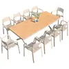 Mesas y Sillas de Plástico Madera para Exteriores Patio Madera Anticorrosión Impermeable Protección Solar Balcón al Aire Libre Muebles de Jardín para Ocio Combinación