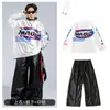 Trajes de Dança de Rua para Crianças no Dia de Ano Novo Hip-Hop Largos Trajes de Performance de Dança Hip-Hop para Meninos Trajes de Dança Jazz para Meninas
