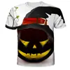 Venta al por mayor de fábrica verano Halloween calabaza impresión digital 3D ropa deportiva casual para hombres, mujeres y niños camiseta top