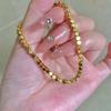 Pulsera de acero de titanio con dos y cuatro cuadrados de plata rota de estilo coreano para mujer, chapada en oro de 24 quilates, hecha a mano, con cuentas geométricas y diamantes.