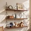 Estante de pared tabla de madera de una sola tabla sala de estar mesita de noche estante de soporte sin perforación estante flotante de pared para el hogar