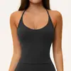 Amazon Tecido Manteiga Colete de Yoga Gola Halter Amarração V-Neck Costas Bonitas Feminino Treinamento Fitness Esportivo Colete 5560