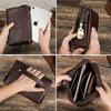 Anjo Negro Primeira Camada Couro Bovino Moda Masculina Bolsa de Mão Anti-roubo Trava de Senha Casual Masculina Couro Crazy Horse Bolsa de Armazenamento
