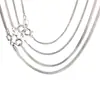 Cadena de cola de zorro cuadrada de plata 925 collar de plata italiano cadena desnuda chapada en platino cadena larga para suéter cadena lisa