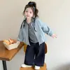 Chaqueta de Cuero Casual con Cuello Acanalado Estilo Coreano para Niñas Estilo Primavera/Otoño 2026 Nuevas Llegadas Moda Infantil Elegante Tendencia Top para Niña Pequeña