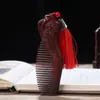 Peine Chino Clásico de Sándalo, Peine de Madera para Souvenirs de Viaje, Peine Tallado con Forma de Cuerno y Madera de Rosa