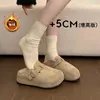 Zapatos estilo Birkenstock cálidos con forro de felpa para mujer, nueva colección otoño/invierno 2026, suela gruesa, que aumentan la altura, punta cerrada, estilo media pantufla, retro, mullidos y con forro de algodón
