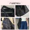 Bolsa Grande Personalizada Nova Bolsa Tote Jeans Estampa Leopardo Bolsa Macia de Grande Capacidade Bolsa para o Dia a Dia Bolsa de Braço para Estudante