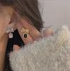 Pendientes de Lazo de Zirconia Super Hada a la Moda para Mujer Diseño Nicho Personalidad Retro Simples Dulces Versátiles Pendientes Pendientes