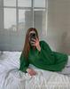 Camiseta de Manga Larga de Color Sólido para Mujer, Estilo Nuevo Primavera y Otoño 2026, Estilo Europeo y Americano Transfronterizo, Top Básico Casual Holgado de Algodón Puro 3317B