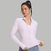 Chaqueta Corta de Primavera y Otoño Nuevo Estilo Cuello Alto Adelgazante Cintura Ajustada Chaqueta Ajustada para Correr Fitness Deportes Yoga