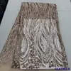 Vestido Estilo Francês Bordado com Lantejoulas, Tecido de Renda para Vestido de Noiva, Tecido de Renda com Lantejoulas para Noiva