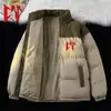 Nuevo Abrigo de Algodón con Cuello Alto y Bloques de Color de Pana de Venta Caliente Americana Ropa para Parejas Abrigo de Algodón Cálido a Prueba de Viento para Hombre Ropa de Invierno