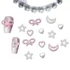 Perla Hueca Estrella de Cinco Puntas Luna Arco Joyería para Uñas Arte de Uñas Diamante de Resina Funda para Teléfono Móvil Accesorios de Uñas Portátiles DIY