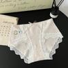 Roupa Íntima de Algodão Antibacteriano 7A de Grau Médico Calcinha de Algodão Puro Respirável Renda Desejo Puro Shorts Triângulo com Abertura Lateral Alta Feminino
