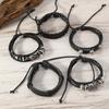 Estilo Punk Caliente Vintage Tejido a Mano Moda Apilado Viento Remache Calavera Aleación Traje de 5 Piezas Set