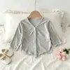 Nova Camisa de Ar Condicionado de Verão para Meninas de Comércio Exterior, Cardigã Fino com Laço para Meninas, Jaqueta de Manga Longa, Roupa de Proteção Solar em Cor Sólida